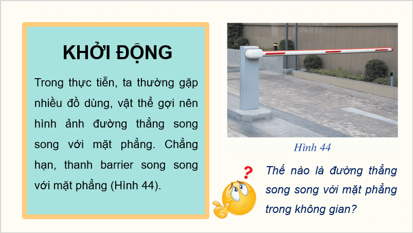 Giáo án điện tử Toán 11 Cánh diều Bài 3: Đường thẳng và mặt phẳng song song | PPT Toán 11