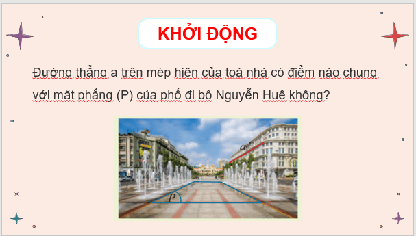 Giáo án điện tử Toán 11 Chân trời Bài 3: Đường thẳng và mặt phẳng song song | PPT Toán 11 Chân trời sáng tạo