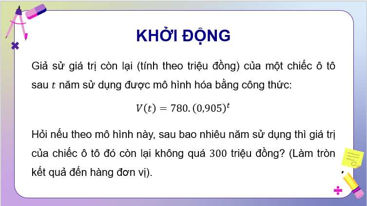 Giáo án điện tử Toán 11 Cánh diều Bài 4: Phương trình, bất phương trình mũ và lôgarit | PPT Toán 11