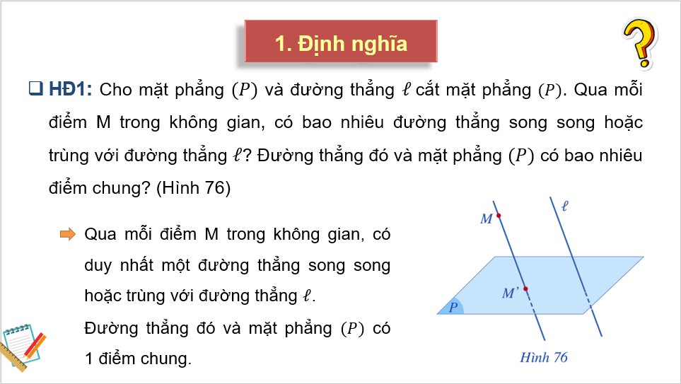 Giáo án điện tử Toán 11 Cánh diều Bài 6: Phép chiếu song song. Hình biểu diễn của một hình không gian | PPT Toán 11