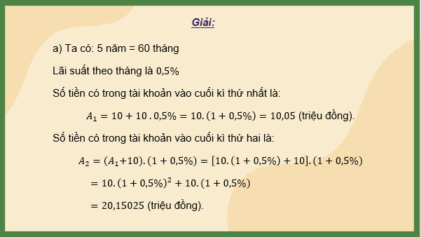 Giáo án điện tử Toán 11 Kết nối Một vài áp dụng của toán học trong tài chính | PPT Toán 11 Kết nối tri thức