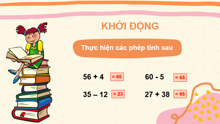 Giáo án điện tử Toán lớp 2 Bài 23: Phép trừ (có nhớ) số có hai chữ số với số có hai chữ số | PPT Toán lớp 2 Kết nối tri thức