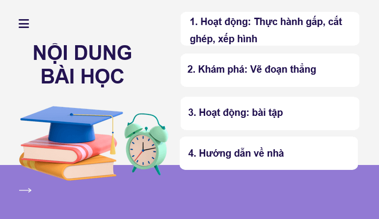 Giáo án điện tử Toán lớp 2 Bài 27: Thực hành gấp, cắt, ghép, xếp hình. Vẽ đoạn thẳng | PPT Toán lớp 2 Kết nối tri thức