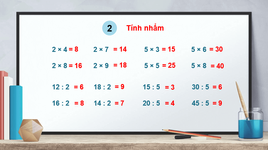 Giáo án điện tử Toán lớp 2 Bài 45: Luyện tập chung | PPT Toán lớp 2 Kết nối tri thức