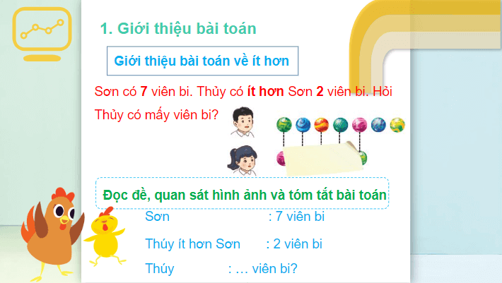 Giáo án điện tử Toán lớp 2 Bài toán ít hơn | PPT Toán lớp 2 Chân trời sáng tạo