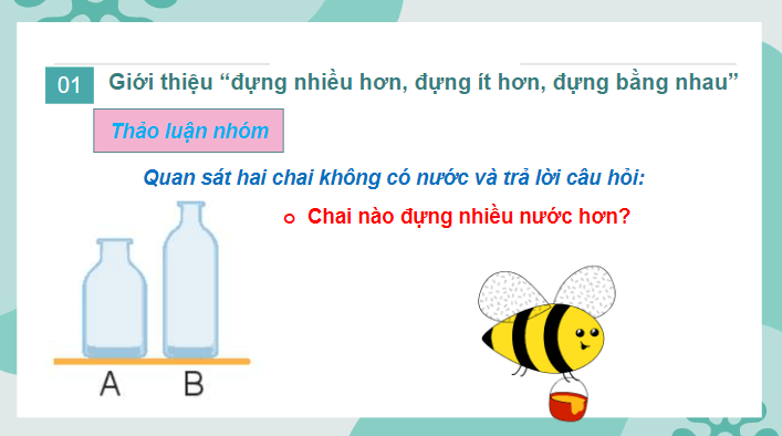 Giáo án điện tử Toán lớp 2 Đựng nhiều nước, đựng ít nước | PPT Toán lớp 2 Chân trời sáng tạo