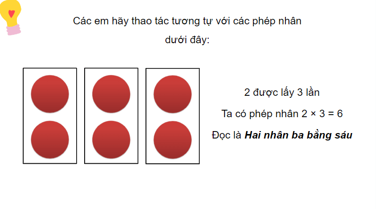 Giáo án điện tử Toán lớp 2 Làm quen với phép nhân - dấu nhân | PPT Toán lớp 2 Cánh diều