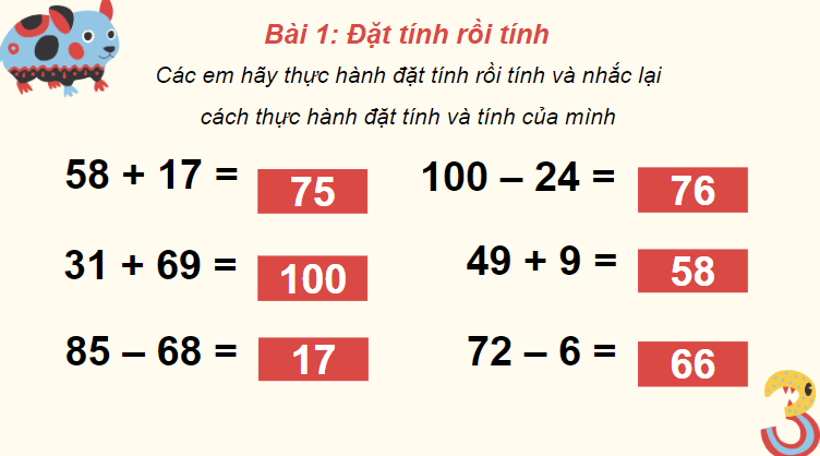 Giáo án điện tử Toán lớp 2 Luyện tập chung trang 74 | PPT Toán lớp 2 Cánh diều