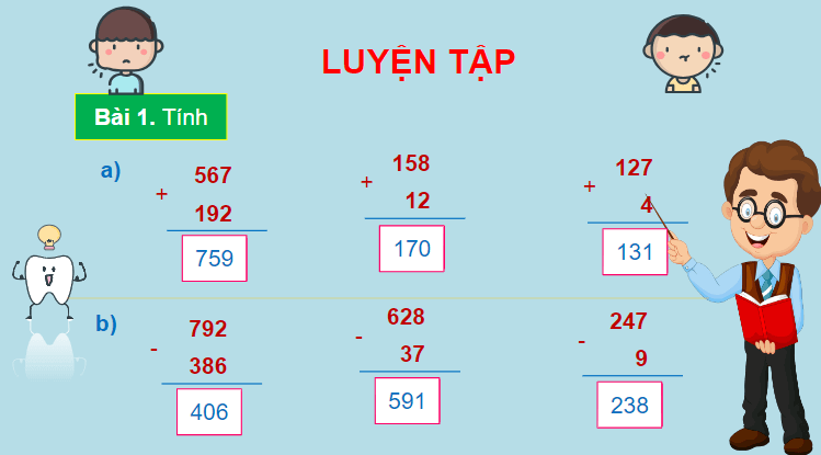 Giáo án điện tử Toán lớp 2 Luyện tập chung trang 74 | PPT Toán lớp 2 Cánh diều