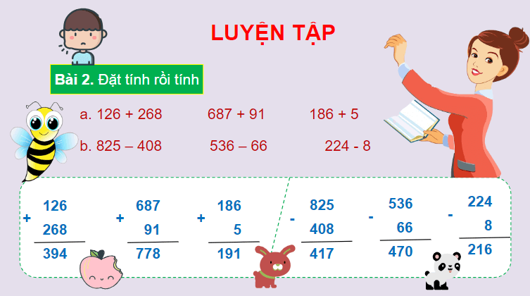 Giáo án điện tử Toán lớp 2 Luyện tập chung trang 74 | PPT Toán lớp 2 Cánh diều