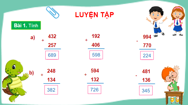 Giáo án điện tử Toán lớp 2 Luyện tập chung trang 76 | PPT Toán lớp 2 Cánh diều