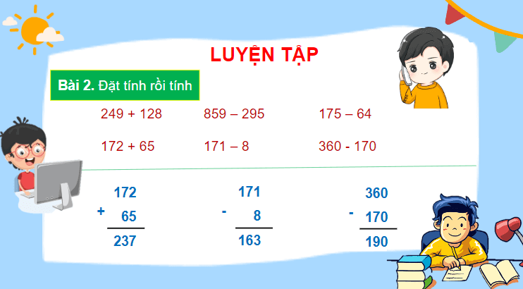 Giáo án điện tử Toán lớp 2 Luyện tập chung trang 76 | PPT Toán lớp 2 Cánh diều