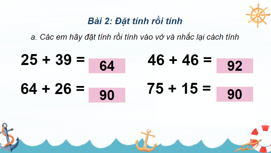 Giáo án điện tử Toán lớp 2 Luyện tập trang 62 | PPT Toán lớp 2 Cánh diều