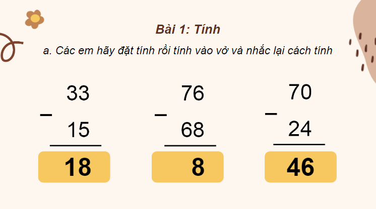 Giáo án điện tử Toán lớp 2 Luyện tập trang 70 | PPT Toán lớp 2 Cánh diều