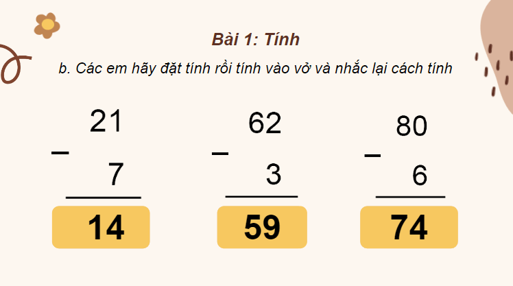 Giáo án điện tử Toán lớp 2 Luyện tập trang 70 | PPT Toán lớp 2 Cánh diều