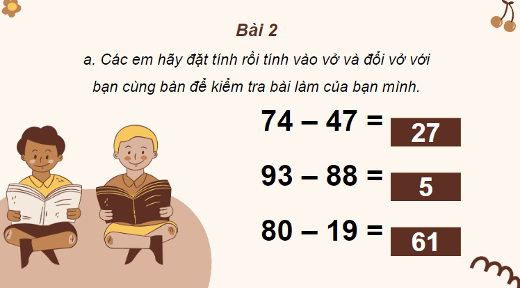 Giáo án điện tử Toán lớp 2 Luyện tập trang 70 | PPT Toán lớp 2 Cánh diều