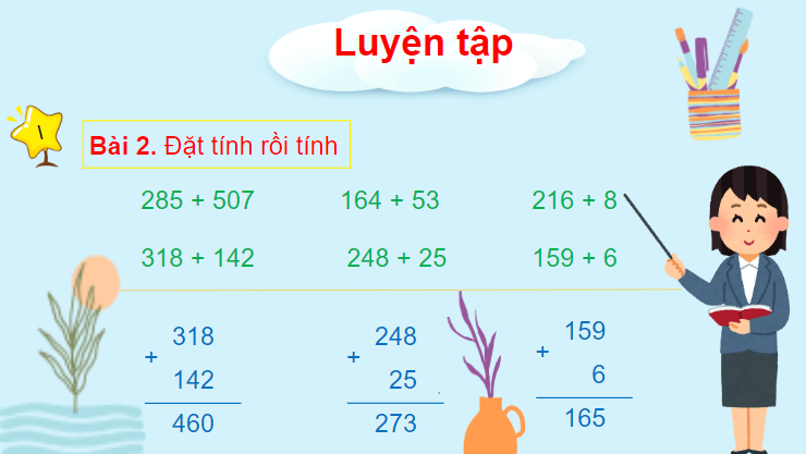 Giáo án điện tử Toán lớp 2 Luyện tập trang 70 | PPT Toán lớp 2 Cánh diều