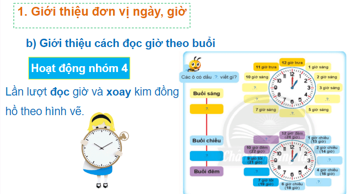 Giáo án điện tử Toán lớp 2 Ngày, giờ | PPT Toán lớp 2 Chân trời sáng tạo