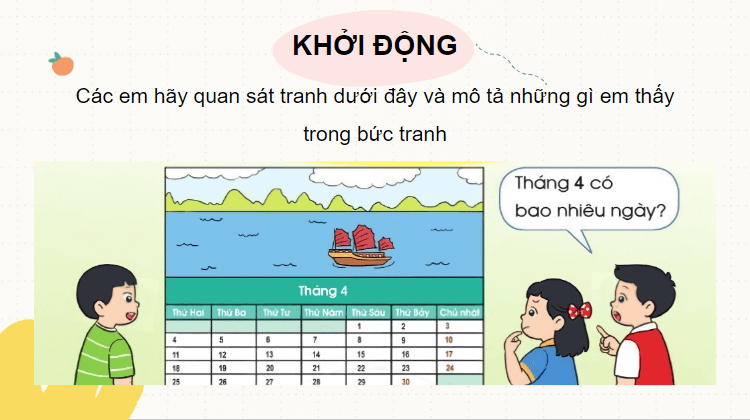 Giáo án điện tử Toán lớp 2 Ngày - Tháng | PPT Toán lớp 2 Cánh diều