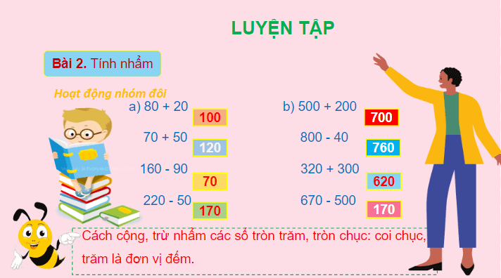 Giáo án điện tử Toán lớp 2 Ôn tập phép cộng và phép trừ | PPT Toán lớp 2 Chân trời sáng tạo