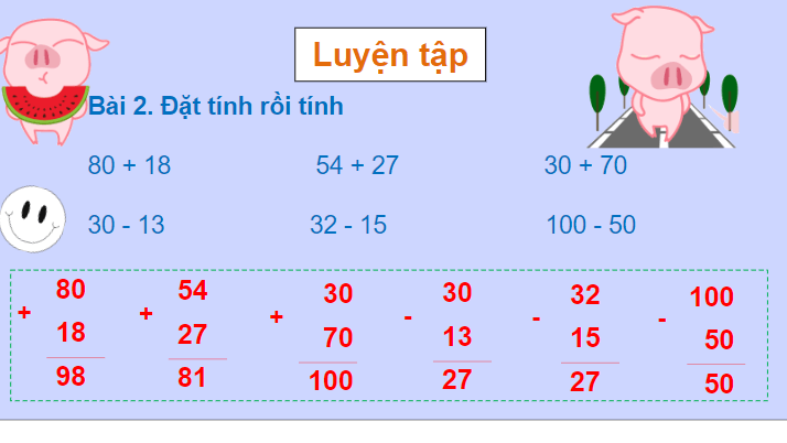 Giáo án điện tử Toán lớp 2 Ôn tập phép cộng và phép trừ trang 119 | PPT Toán lớp 2 Chân trời sáng tạo