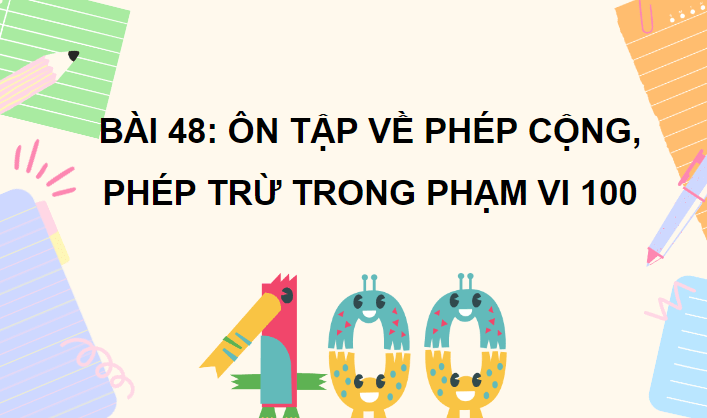 Giáo án điện tử Toán lớp 2 Ôn tập về phép cộng và phép trừ trong phạm vi 100 | PPT Toán lớp 2 Cánh diều