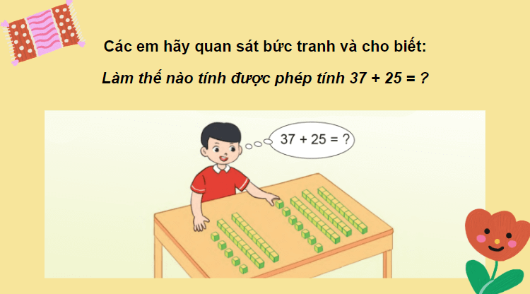 Giáo án điện tử Toán lớp 2 Phép cộng (có nhớ) trong phạm vi 100 | PPT Toán lớp 2 Cánh diều