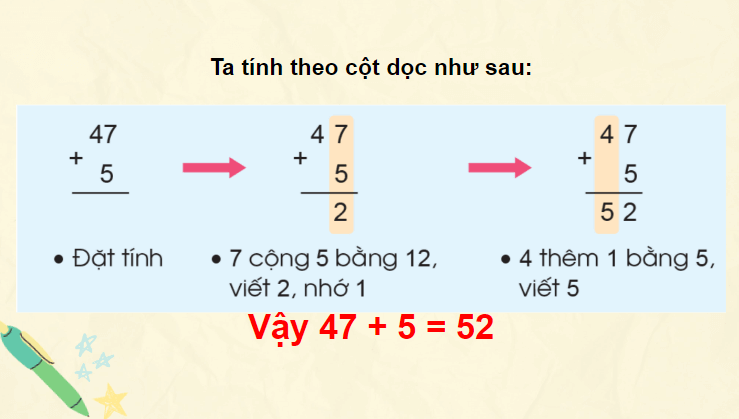 Giáo án điện tử Toán lớp 2 Phép cộng (có nhớ) trong phạm vi 100 (tiếp theo) | PPT Toán lớp 2 Cánh diều