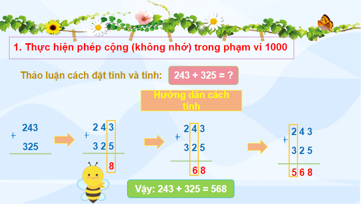 Giáo án điện tử Toán lớp 2 Phép cộng (không nhớ) trong phạm vi 1000 | PPT Toán lớp 2 Cánh diều