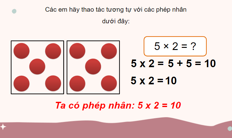 Giáo án điện tử Toán lớp 2 Phép nhân | PPT Toán lớp 2 Cánh diều