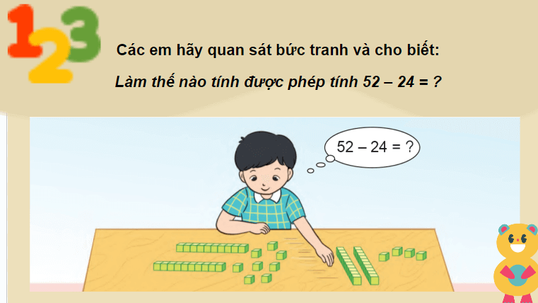 Giáo án điện tử Toán lớp 2 Phép trừ (có nhớ) trong phạm vi 100 | PPT Toán lớp 2 Cánh diều