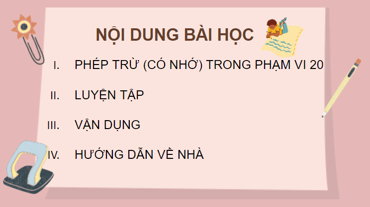 Giáo án điện tử Toán lớp 2 Phép trừ (có nhớ) trong phạm vi 20 (tiếp theo) | PPT Toán lớp 2 Cánh diều