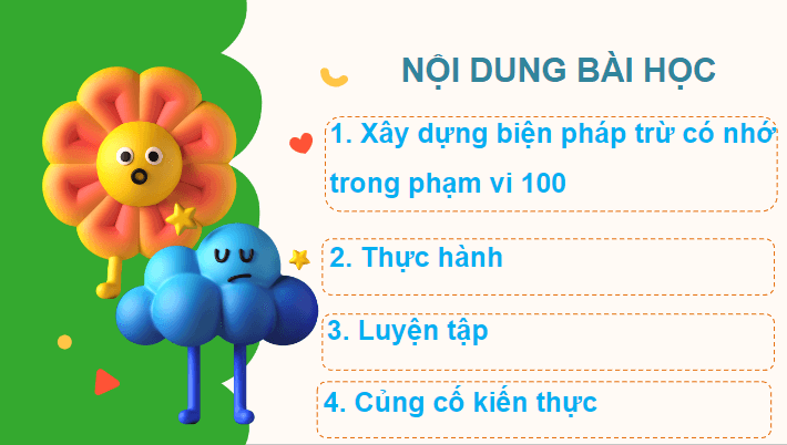 Giáo án điện tử Toán lớp 2 Phép trừ có số bị trừ là số tròn chục | PPT Toán lớp 2 Chân trời sáng tạo