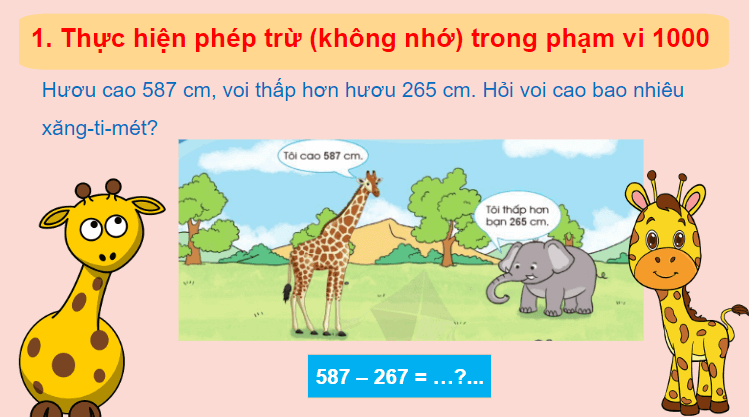 Giáo án điện tử Toán lớp 2 Phép trừ (không nhớ) trong phạm vi 1000 | PPT Toán lớp 2 Cánh diều