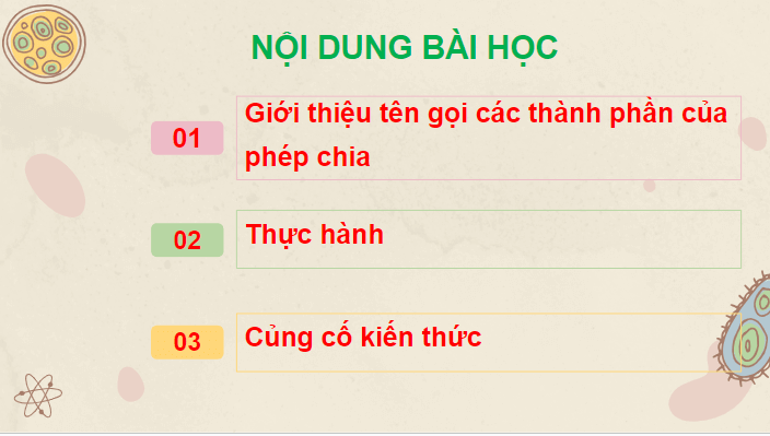 Giáo án điện tử Toán lớp 2 Số bị chia - Số chia - Thương | PPT Toán lớp 2 Chân trời sáng tạo