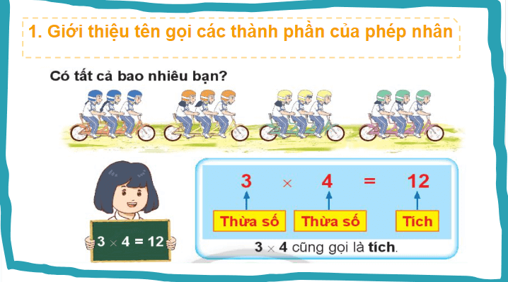 Giáo án điện tử Toán lớp 2 Thừa số, tích | PPT Toán lớp 2 Chân trời sáng tạo