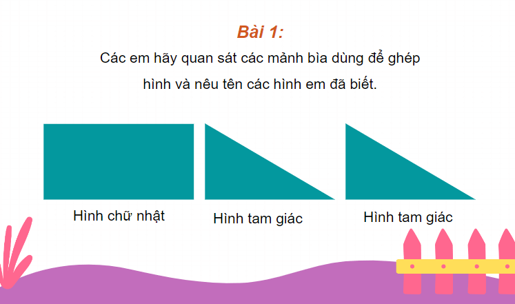 Giáo án điện tử Toán lớp 2 Thực hành lắp ghép, xếp hình phẳng | PPT Toán lớp 2 Cánh diều