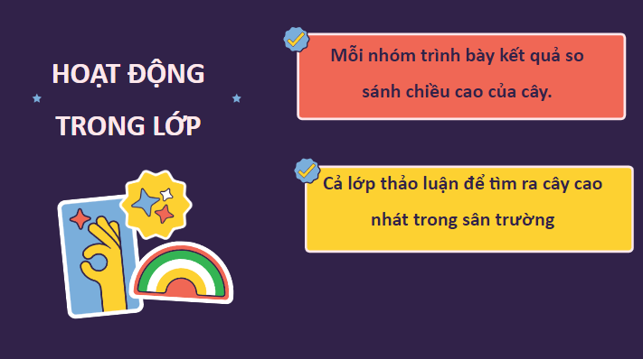 Giáo án điện tử Toán lớp 2 Thực hành và trải nghiệm: Tìm hiểu về chiều cao của cây ở trường em | PPT Toán lớp 2 Chân trời sáng tạo