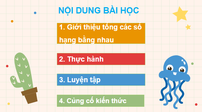 Giáo án điện tử Toán lớp 2 Tổng các số hạng bằng nhau | PPT Toán lớp 2 Chân trời sáng tạo