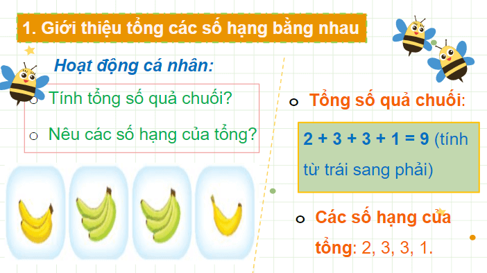 Giáo án điện tử Toán lớp 2 Tổng các số hạng bằng nhau | PPT Toán lớp 2 Chân trời sáng tạo