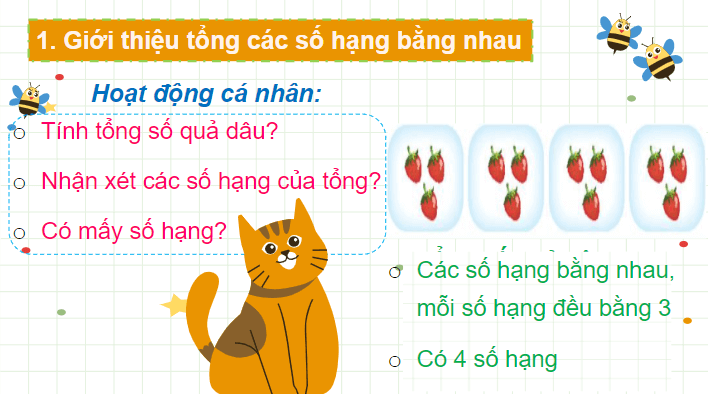 Giáo án điện tử Toán lớp 2 Tổng các số hạng bằng nhau | PPT Toán lớp 2 Chân trời sáng tạo