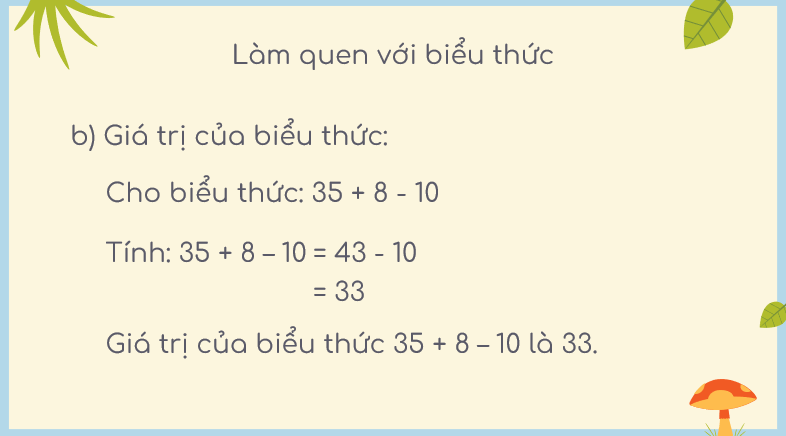 Giáo án điện tử Toán lớp 3 Bài 38: Biểu thức số. Tính giá trị của biểu thức số | PPT Toán lớp 3 Kết nối tri thức