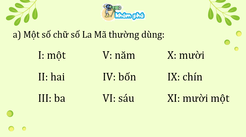 Giáo án điện tử Toán lớp 3 Bài 47: Làm quen với chữ số La Mã | PPT Toán lớp 3 Kết nối tri thức