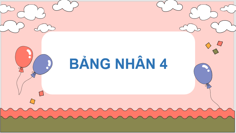 Giáo án điện tử Toán lớp 3 Bảng nhân 4 | PPT Toán lớp 3 Chân trời sáng tạo