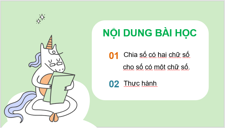 Giáo án điện tử Toán lớp 3 Chia số có hai chữ số cho số có một chữ số | PPT Toán lớp 3 Chân trời sáng tạo