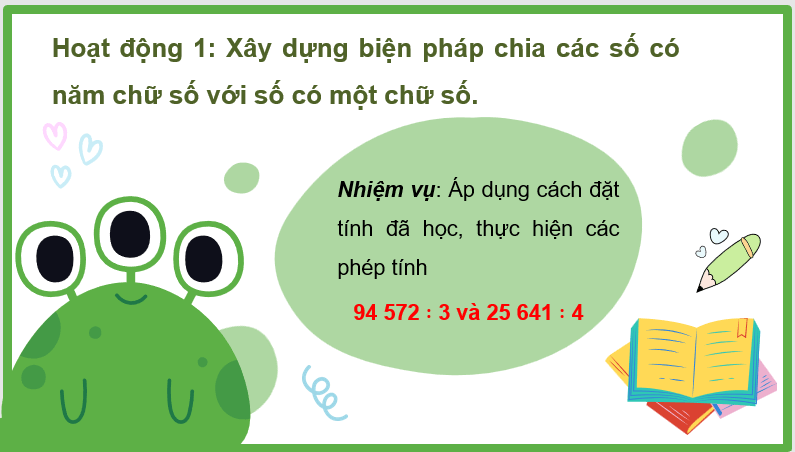 Giáo án điện tử Toán lớp 3 Chia số có năm chữ số cho số có một chữ số | PPT Toán lớp 3 Chân trời sáng tạo