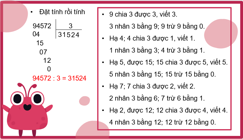 Giáo án điện tử Toán lớp 3 Chia số có năm chữ số cho số có một chữ số | PPT Toán lớp 3 Chân trời sáng tạo