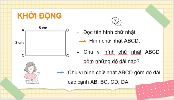 Giáo án điện tử Toán lớp 3 Chu vi hình chữ nhật | PPT Toán lớp 3 Chân trời sáng tạo