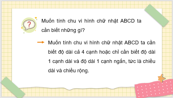 Giáo án điện tử Toán lớp 3 Chu vi hình chữ nhật | PPT Toán lớp 3 Chân trời sáng tạo