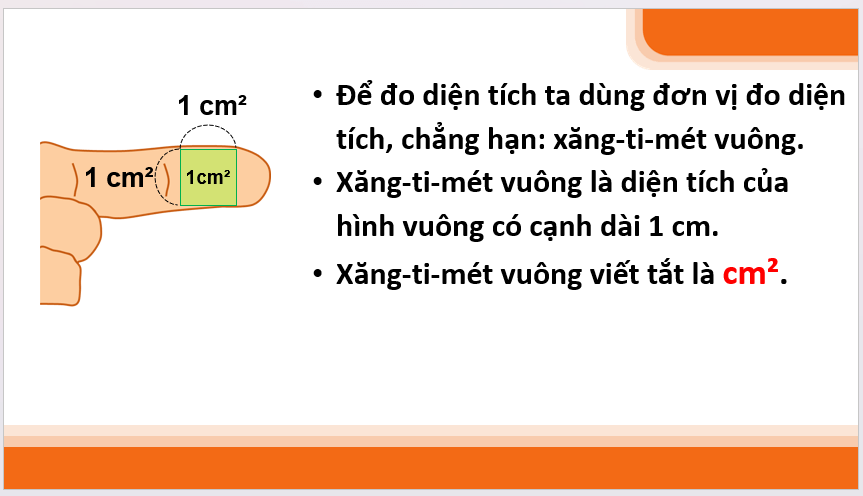 Giáo án điện tử Toán lớp 3 Đơn vị đo diện tích. Xăng-ti-mét vuông | PPT Toán lớp 3 Cánh diều